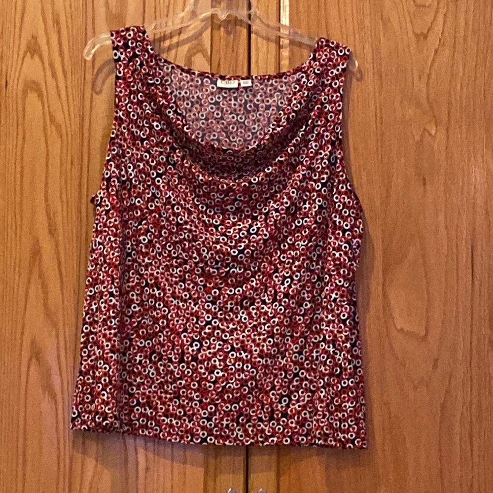 26/28w red black white top Cato career casual sleeveless top